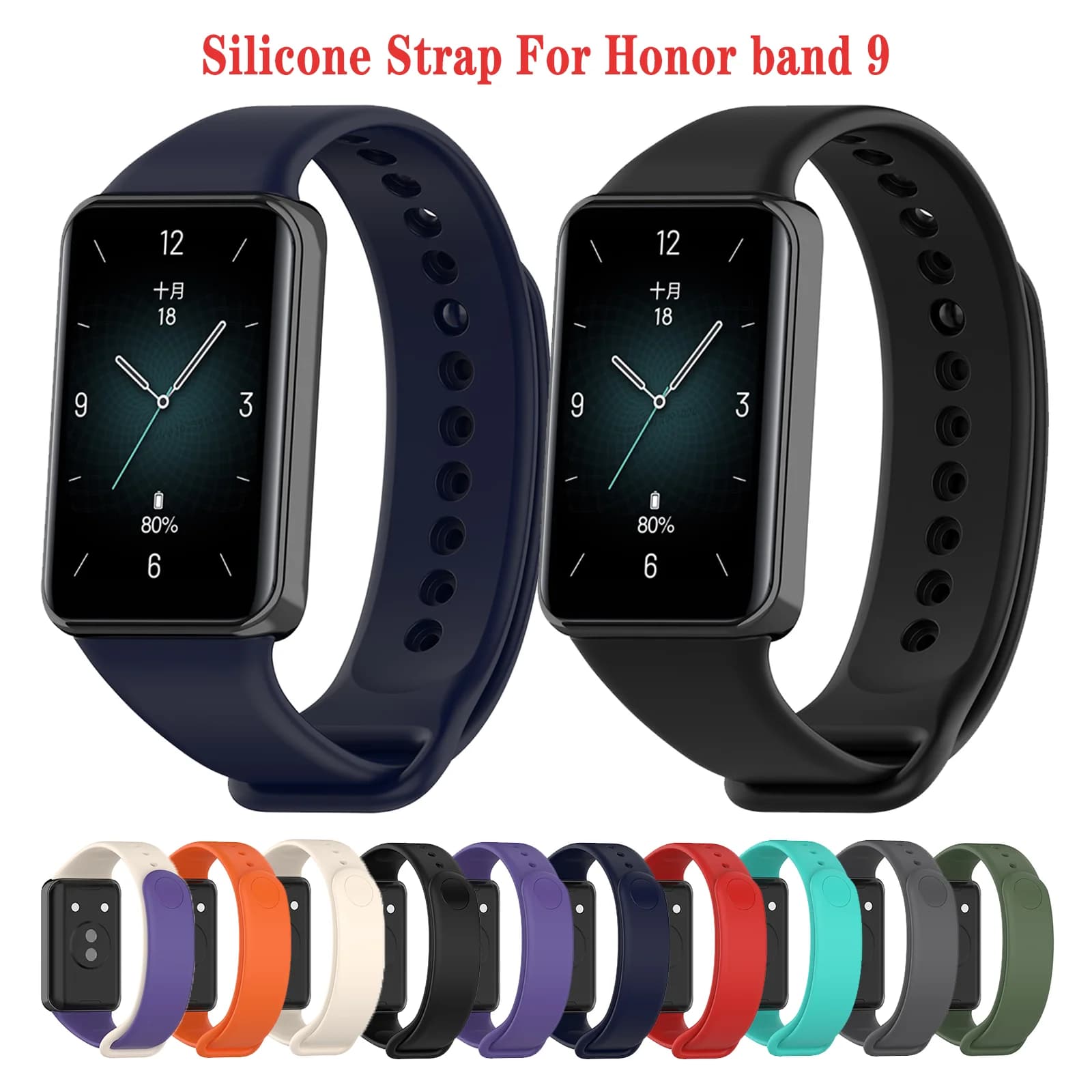 Silicone Strap for Honor Band 9 Smart Watch Sport Strap Accessories Bracelet for Huawei Honor Band 9 Watchband Replace Strap