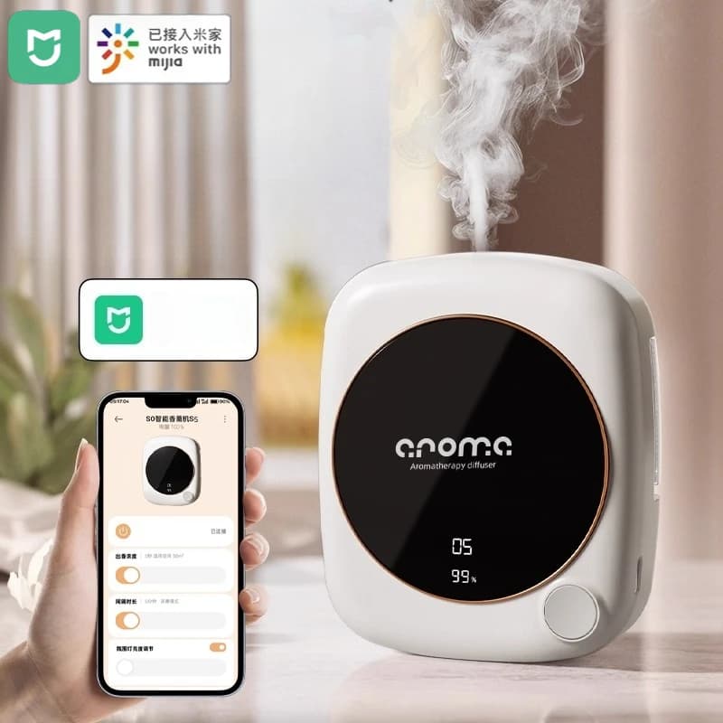 The automatic aroma diffuser for indoor long-lasting household toilet deodorization has been integrated into Mijia Home APP