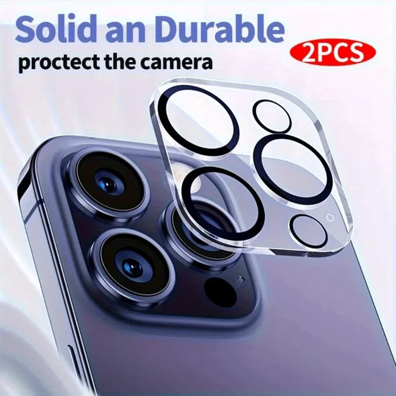 Proteggi schermo per obiettivo fotocamera in vetro temperato con copertura completa 3D da 2 pezzi per iPhone 11 12 13 14 15 16 17 Pro Max 16 15 Plus 16e Air Glass