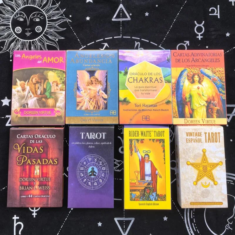 Carte dei Tarocchi e degli Oracoli Spagnoli, Mazzo di Carte per Divinazione e Previsione del Futuro, per Guida Spirituale, Meditazione e Attività di Gruppo