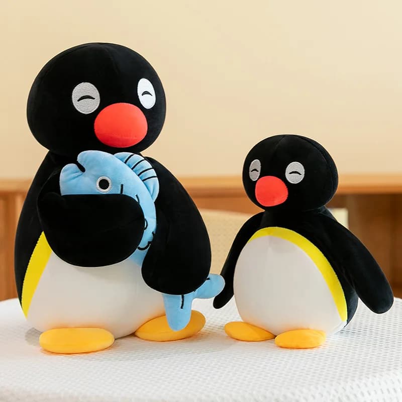 Nuovo Peluche Pinguino Binggu con Pesce - Simpatico Compagno di Sonno, Cuscino Comfort, Decorazione per Divano e Camera, Regalo Festivo