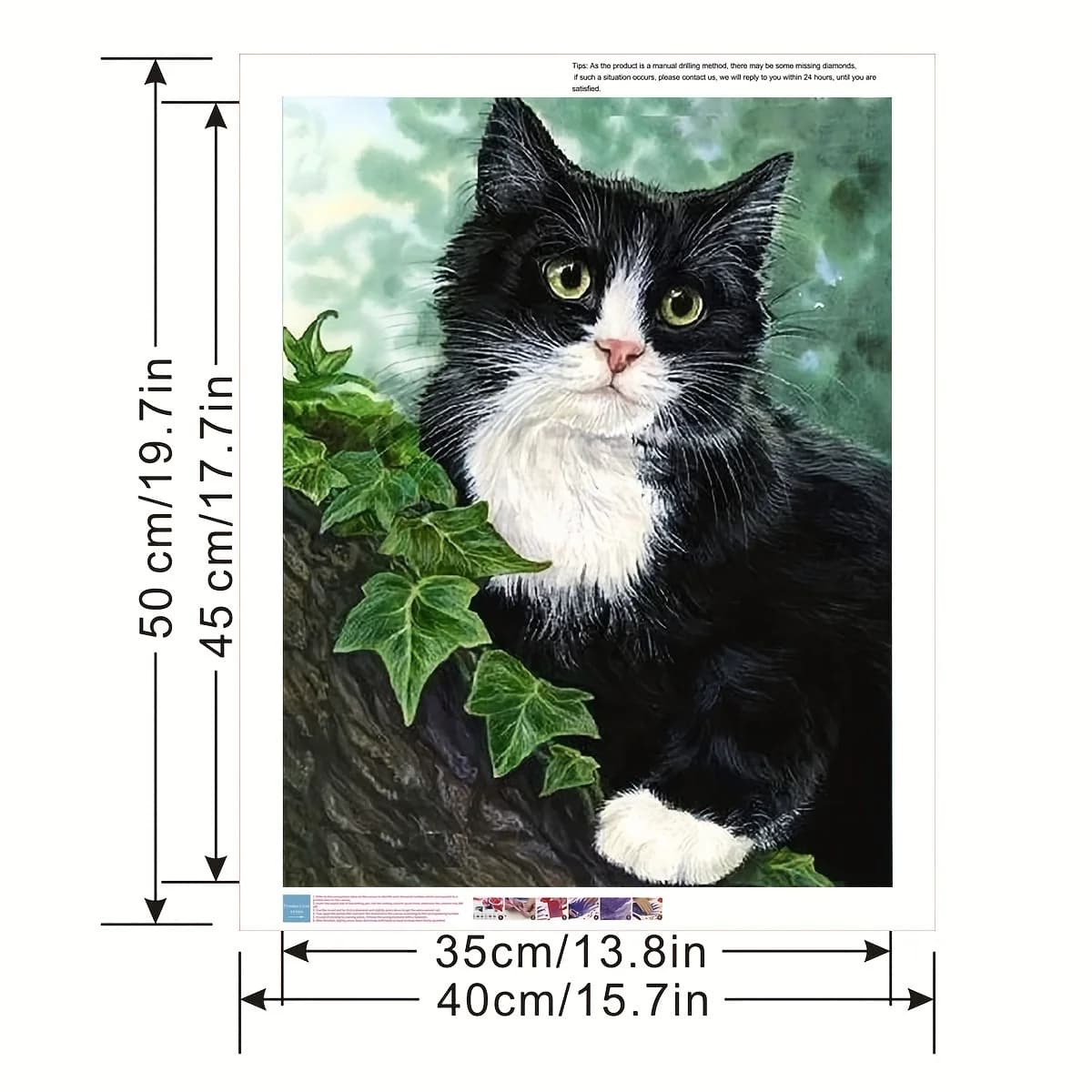 DIY Artificial Diamonds Painting Set For Adults Beginners, Cat Pattern Diamonds Art For Home Wall Decor