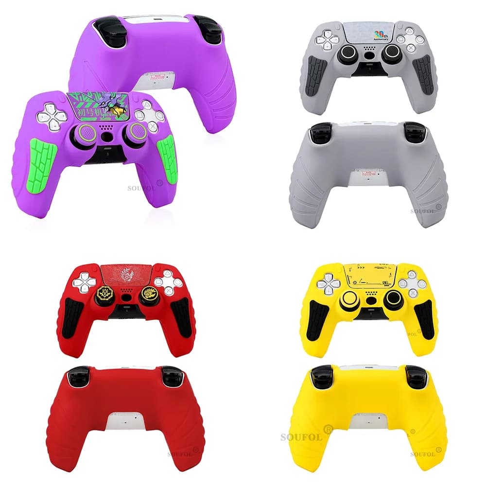 Adesivo per copertura protettiva morbida in silicone antiscivolo a tema di gioco per Playstion5 Custodia per controller di gioco PS5 Tappo per impugnatura per pollice
