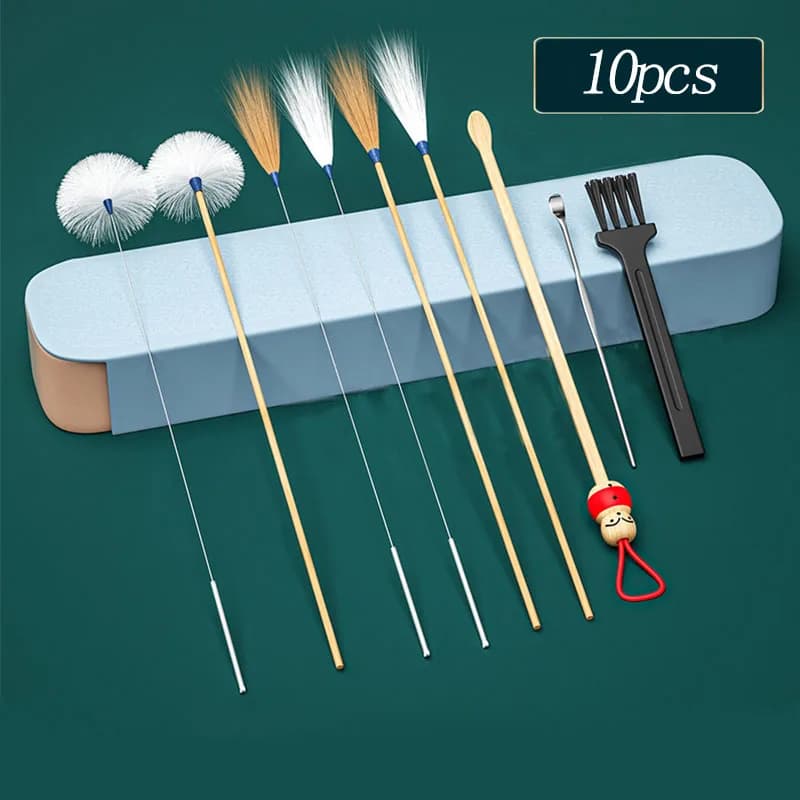 8/10pcs Professional Ear Digging Tool Set Ear Picking Household Ear Spoon Goose Feather Stick Ear Canal Cleaning Massage