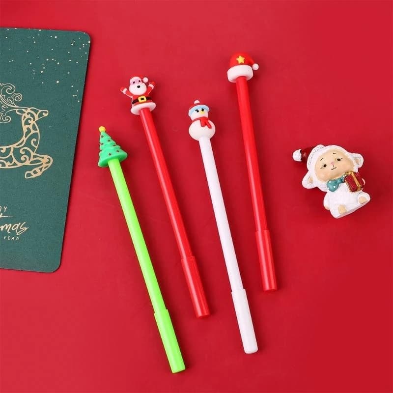 4 pezzi penna gel per cartoni animati Natale scuola per studenti adulti che scrivono forniture per feste Natale per