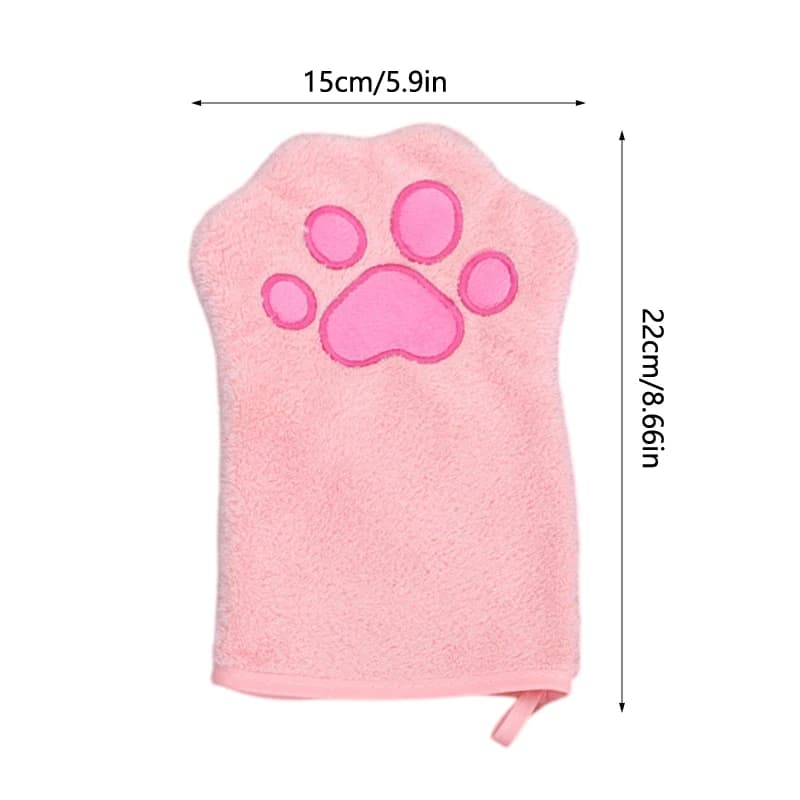 Reusable Pet Grooming Towel - Soft, Absorbent Quick-Dry Bath Mitt Paw Bathing Towel For Cats Puppy, Machine-Washable
