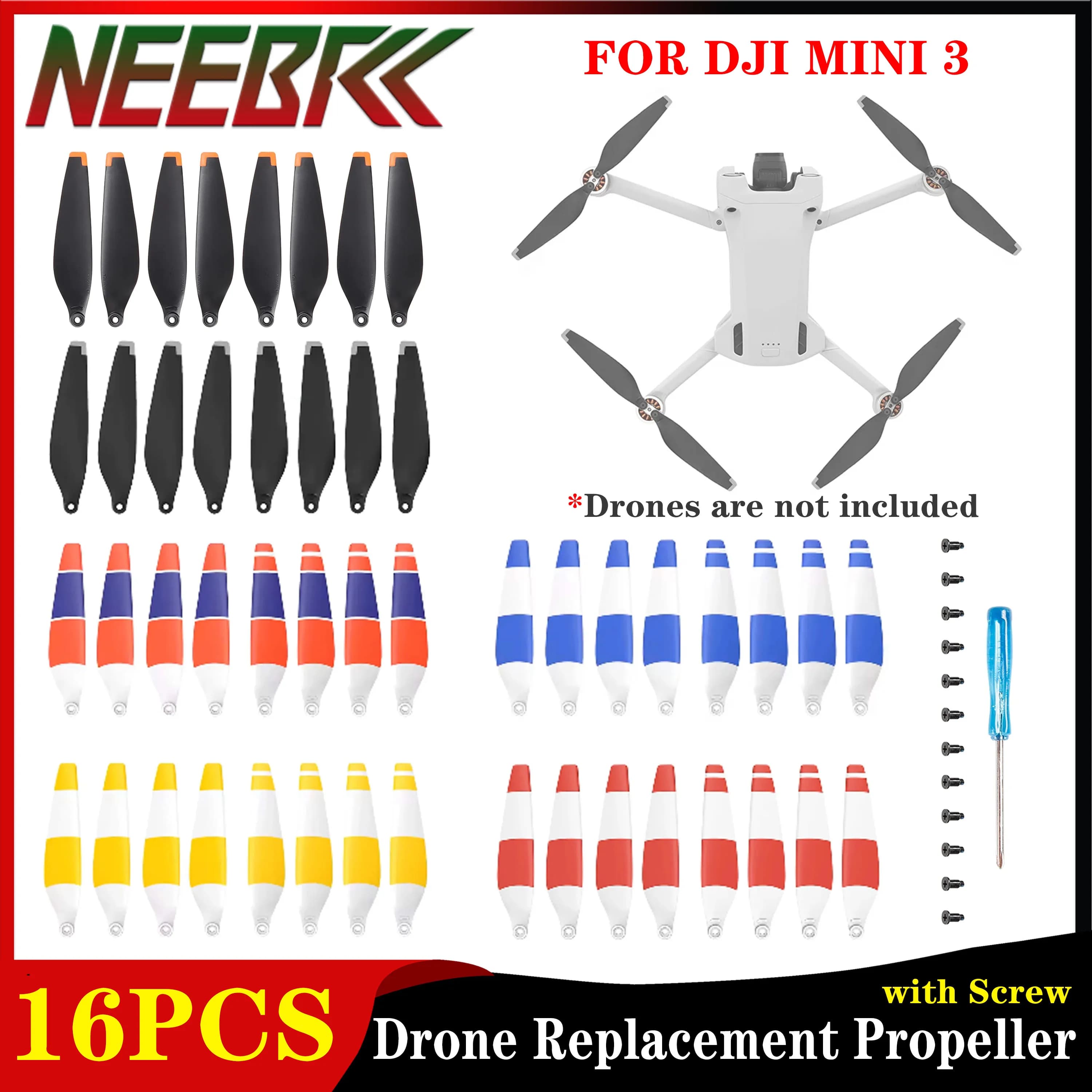 16 pieces 6030 helix blade props for DJI MINI 3 spare light wing spare parts with screw for drone accessories RC