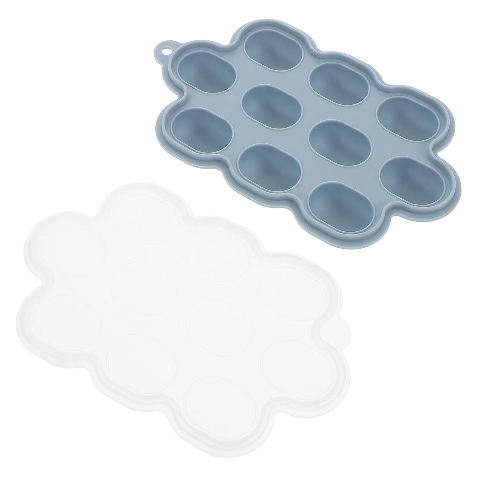 2 Pezzi Vassoio Congelatore in Silicone per Alimenti per Bambini, Impilabile, Antiaderente, Senza BPA, Contenitore Facile da Sganciare per Puree Fatti in Casa e Preparazione Pasti