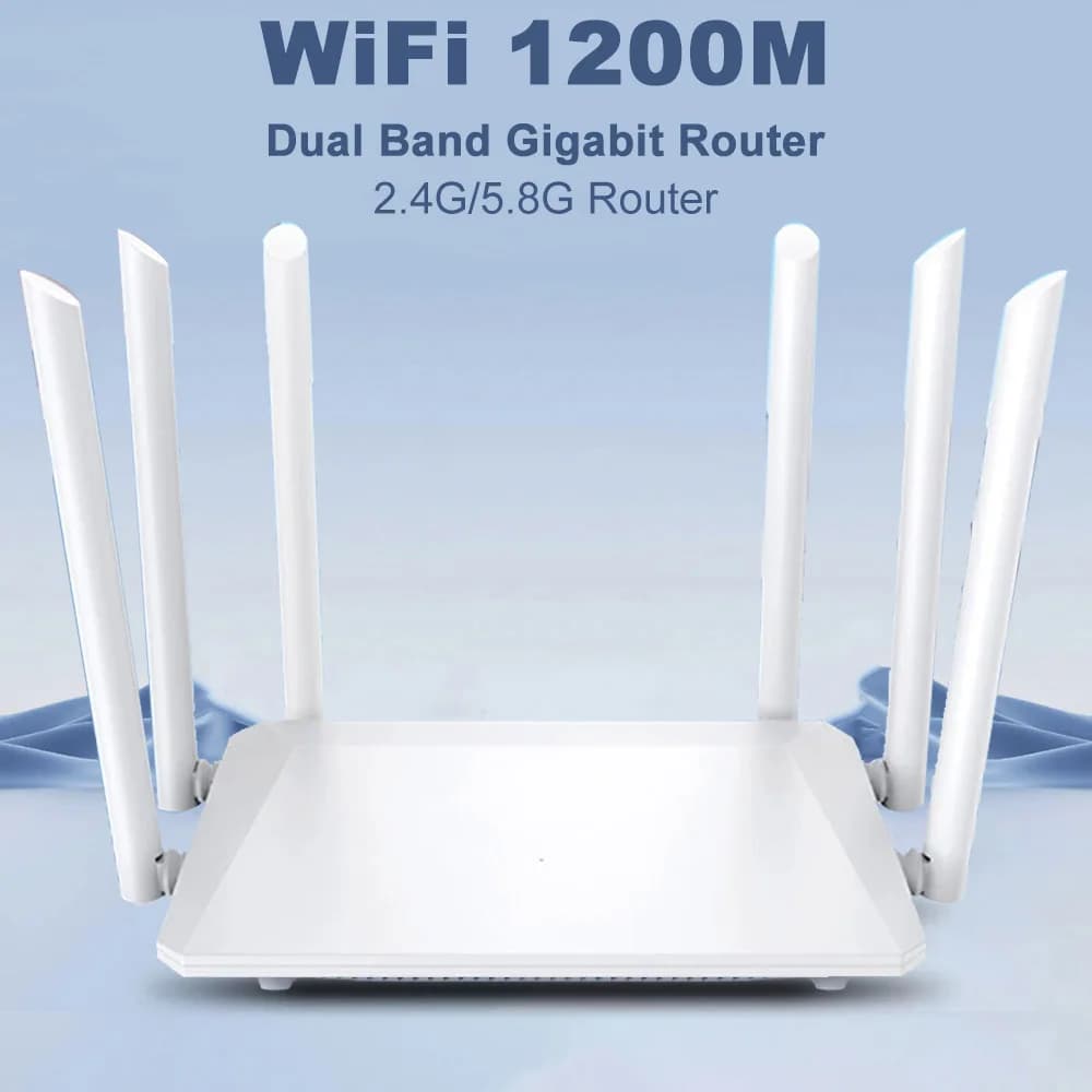 2.4GHz 5.8GHz Dual Band Wireless AC1200 Router Wifi Range ripetitore con antenne ad alto guadagno 6 * 5dBi copertura più ampia wi-fi Extender