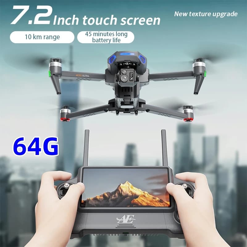 AE30 GPS Drone 8K Professional 3 Axis HD Gimbal Camera Laser Without Brushes to Avoid Airdrop Obstacles with Large Screen Quadrome