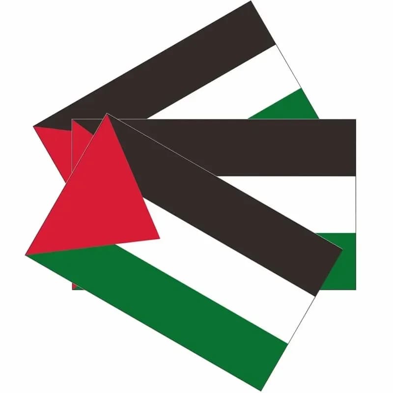 Gli adesivi per paraurti della bandiera della palestina 3 pezzi sono realizzati in materiale impermeabile durevole, adesivi in vinile per bagagliaio del casco del motociclo