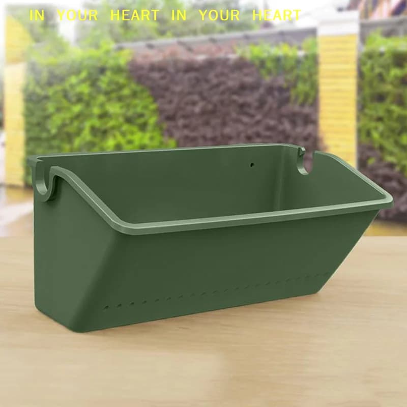 【X】Fioriera da Parete per Giardino, Contenitore per Piante da Esterno, Vaso Verticale in Plastica Verde per Coltivazione