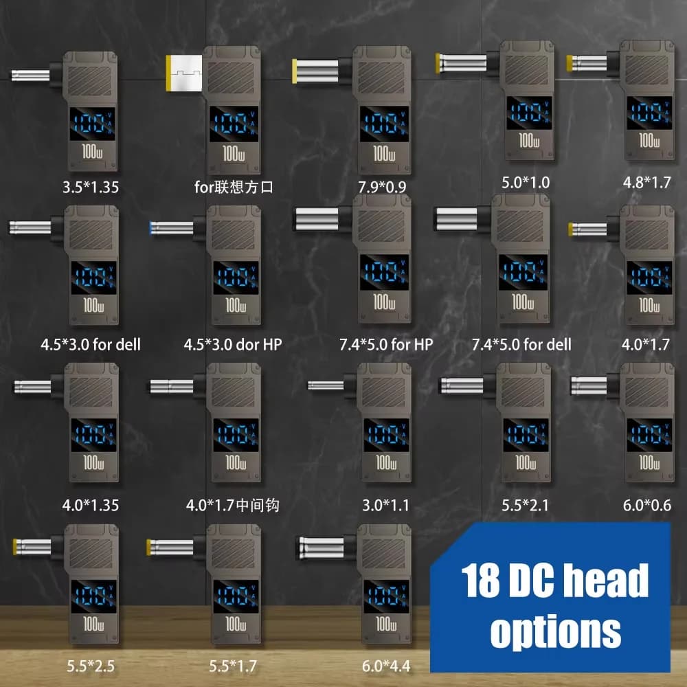 Convertitore da USB-C a DC PD100W, Adattatore di Ricarica per Laptop, Connettore di Alimentazione per Lenovo Thinkplus HP DELL
