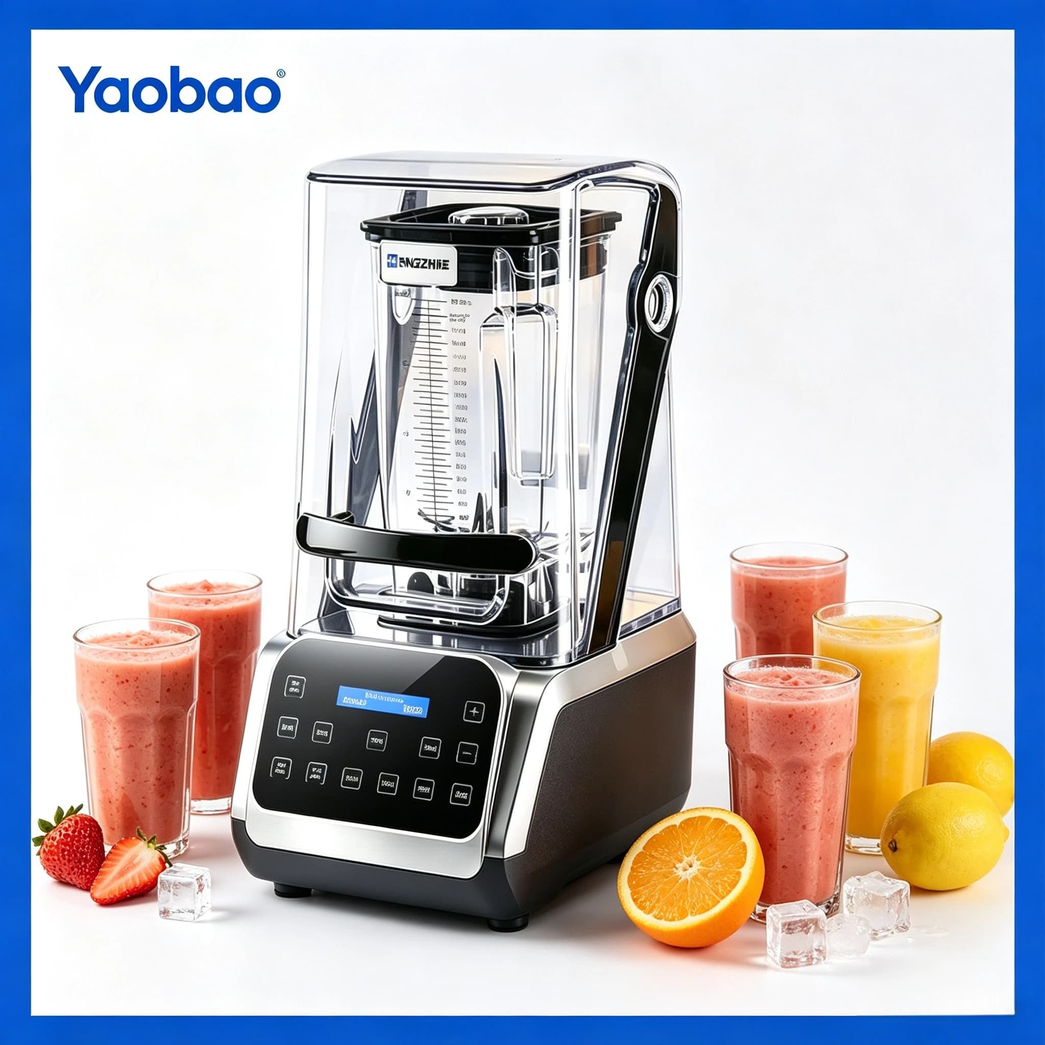 Professional Silent Ice Slush Blender With Dustproof Noise Cover Designed For Milk Tea Store Tea Extraction And Ice Crushing