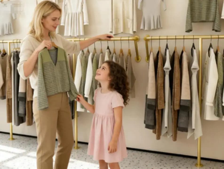 Espositore per negozio di abbigliamento, appendiabiti da parete, negozio di abbigliamento per donna e bambino, appendiabiti, appendiabiti da terra in nano oro