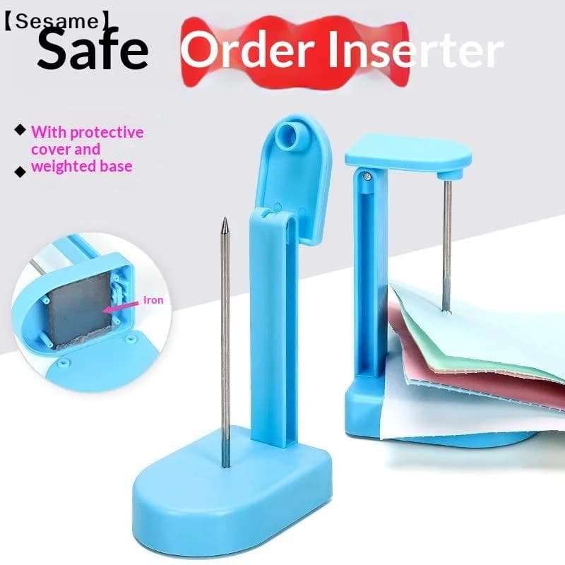 Metal Plastic Receipt Spiker Holder Desk Organizer Bill Fork Office Document Storage Black Blue