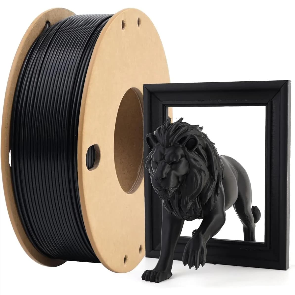 Filamento PLA Nero 250g 1.75mm +/-0.03mm di precisione, su bobina in cartone per stampante 3D