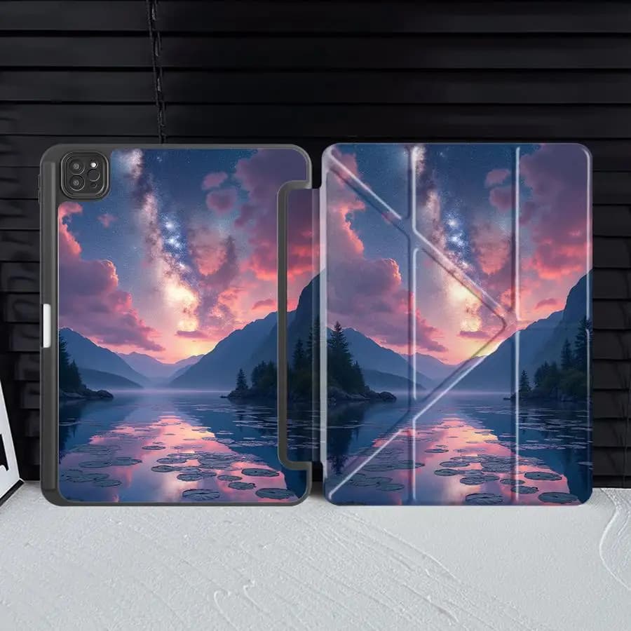 Custodia per Tablet con Scenari Lunari e Tramonto per iPad Pro 10a 7a 11a 9a 8a generazione, Air M2 1 2, M4 Mini 7 6, Air 2025, 4 5, M3