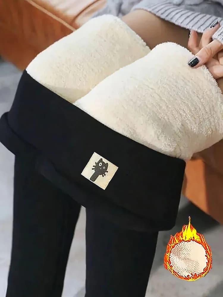 Inverno Addensare Leggings Caldi Donne Agnello Cashmere Jogging Vita Alta In Pile Elastico Calzamaglia Calde Pantaloni Sottile Legging di Velluto