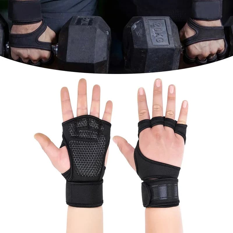 Heavyweight Bearing Gloves for Men and Women, Anti-slip, Palm Protection for Weight Lifting, Tractions and Fitness