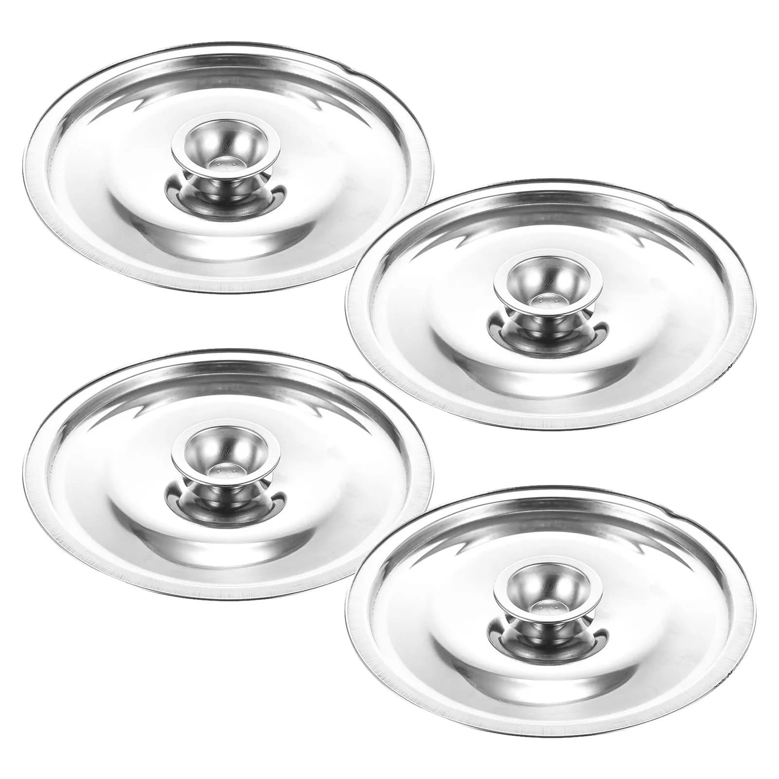 4Pcs 5.5 Inch 14Cm Stainless Steel Pan Lid Set Universal Replacement for Seasoning Pot Oil Container Frying Pan Cookware Lid