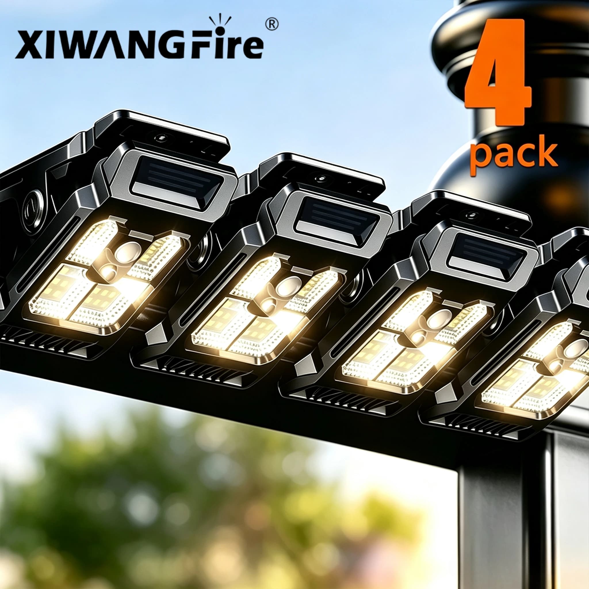 Solar Powered Garden Lamp, Home Garden Lighting, Multifunctional Outdoor Clip with Human Body Detection on Lawn Lamp