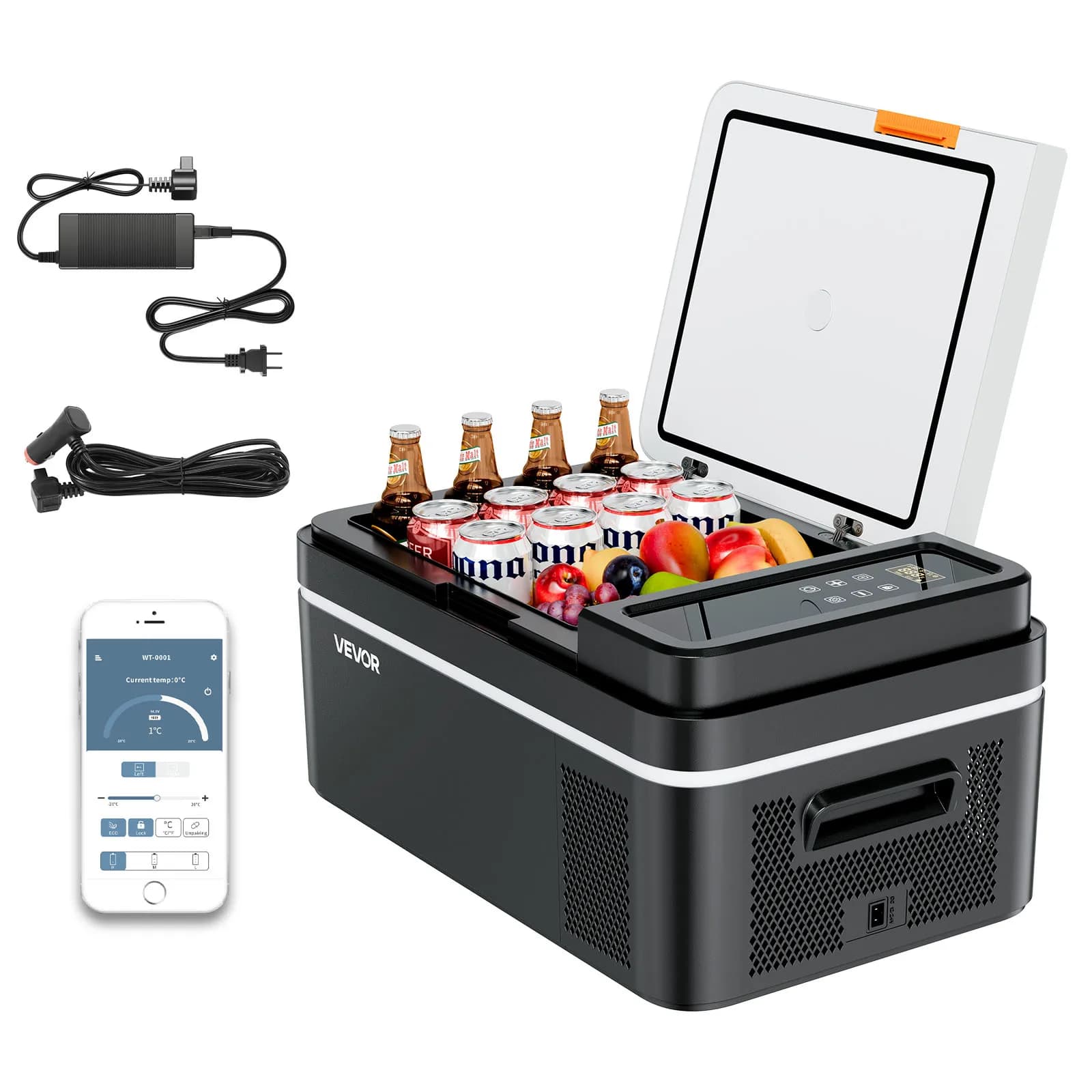 Succebuy Portable Refrigerator 15-55L, Electric Compressor 12V/24V DC 110-240V AC, House Freezer