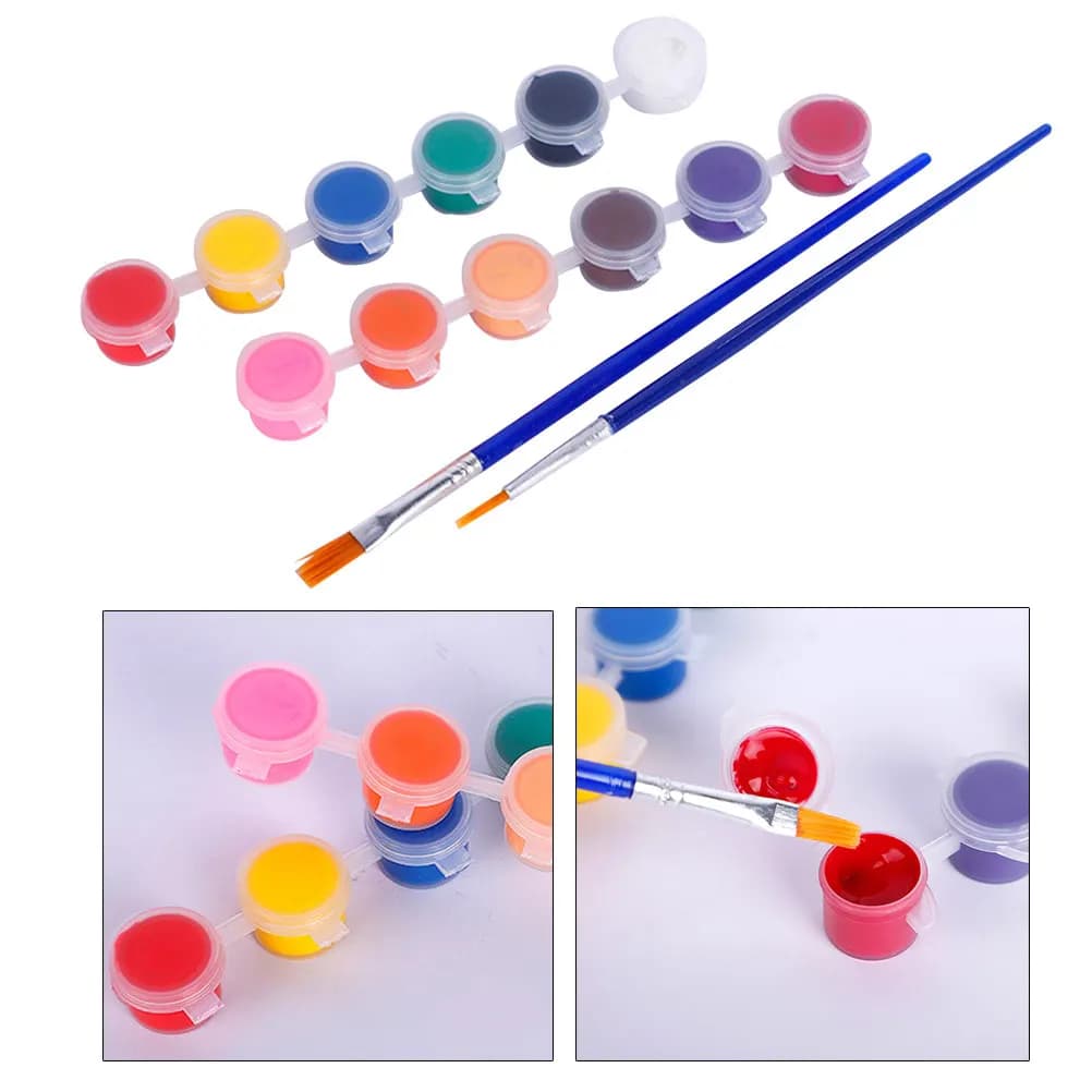 42Pcs Acrylic Paint Kit Colorful Graffiti Pigment Paint Brush Set Safe Non Toxic for Drawing Board Mask Fan Kite DIY