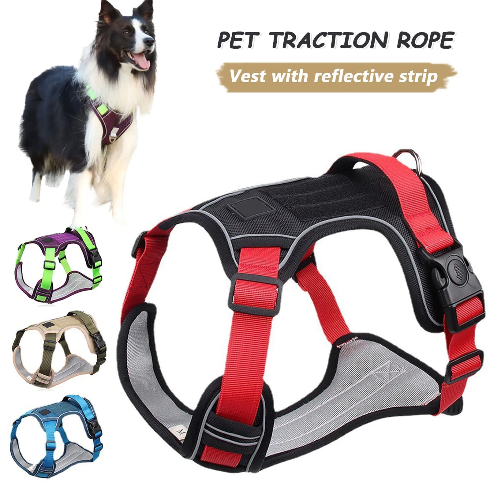 Personalized Dog Harness,Soft Adjustable Escape Proof With Reflective Tape,Oxford Cloth Dog Harnesses,Pet Accessoires Supplies