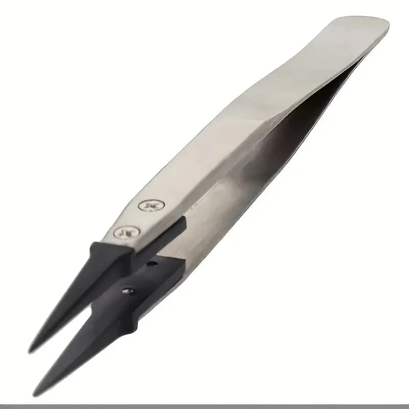 Anti-Static ESD Safe Precision Tweezers Durable Metal Tweezers for Electronic Jewelry Maintenance