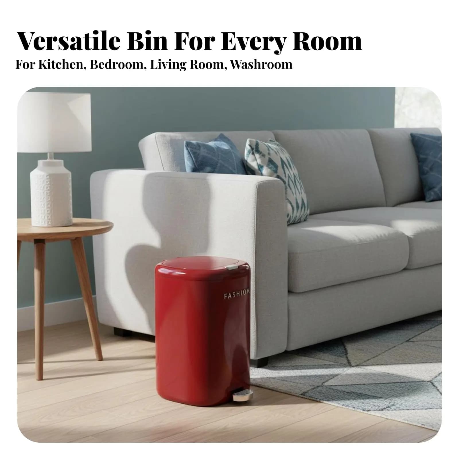 Double Opening Trash Can Hands-Effortless Function Foot Pedal Trash Can Soft Close Waste Bin Large Capacity Lidded Paper Basket