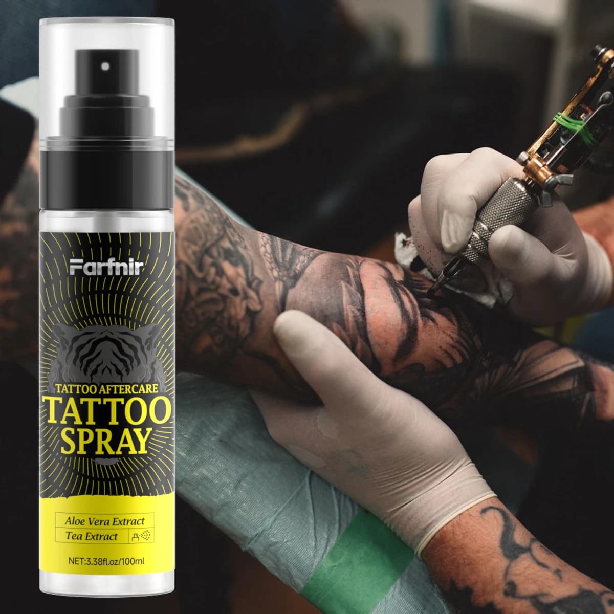 The 3.38 fl.oz/100 ml tattoo spray provides hydration and hydration, suitable for everyday use and helps maintain the color of the tattoo.