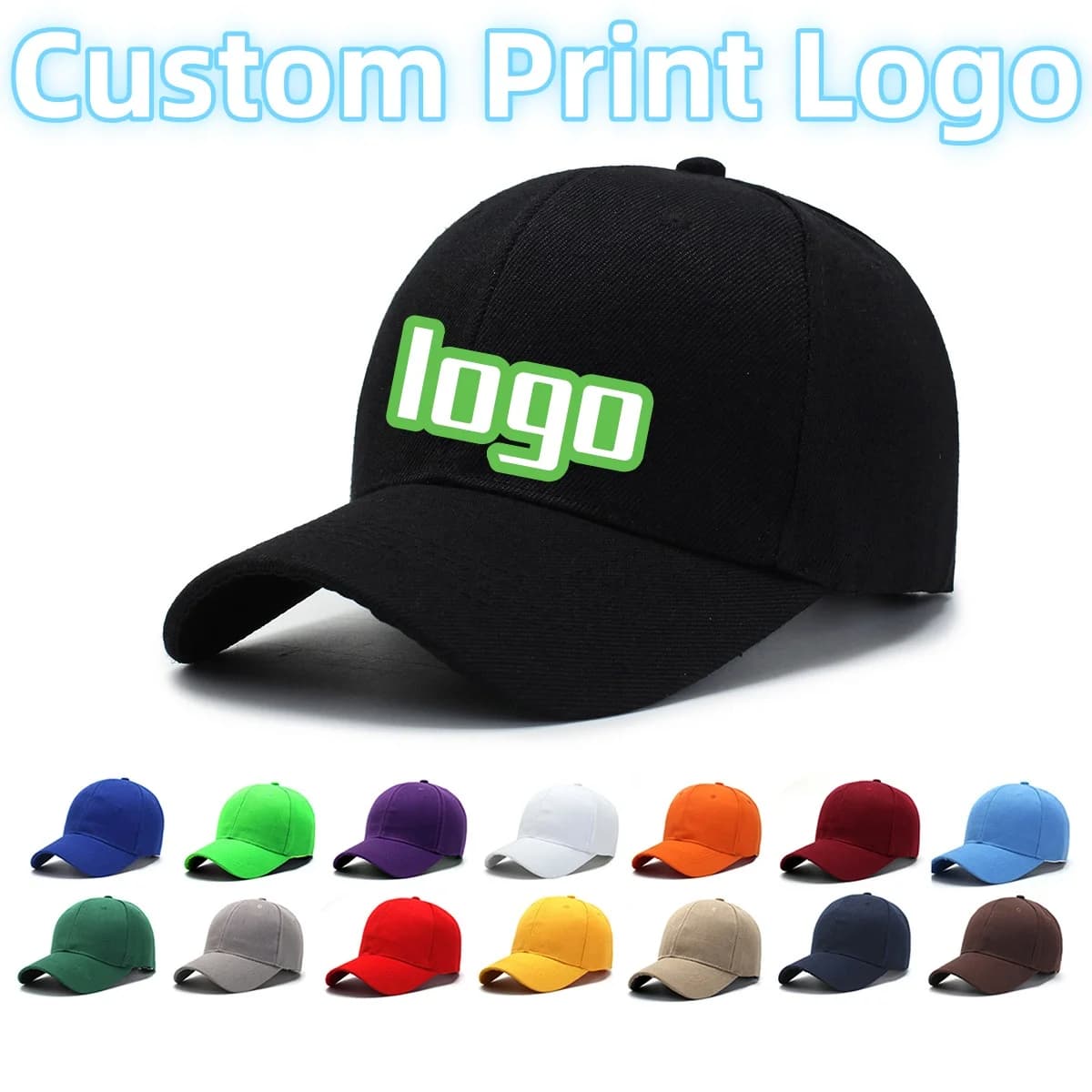 Solid Color Baseball Cap with Custom Printed Logo Outdoor Sister Hats suitable for both men and women's duck hats