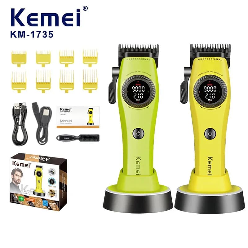 Kemei 1735 Electric Professional Haircut 9000RPM Wireless with DLC STATIC ECHO Blade