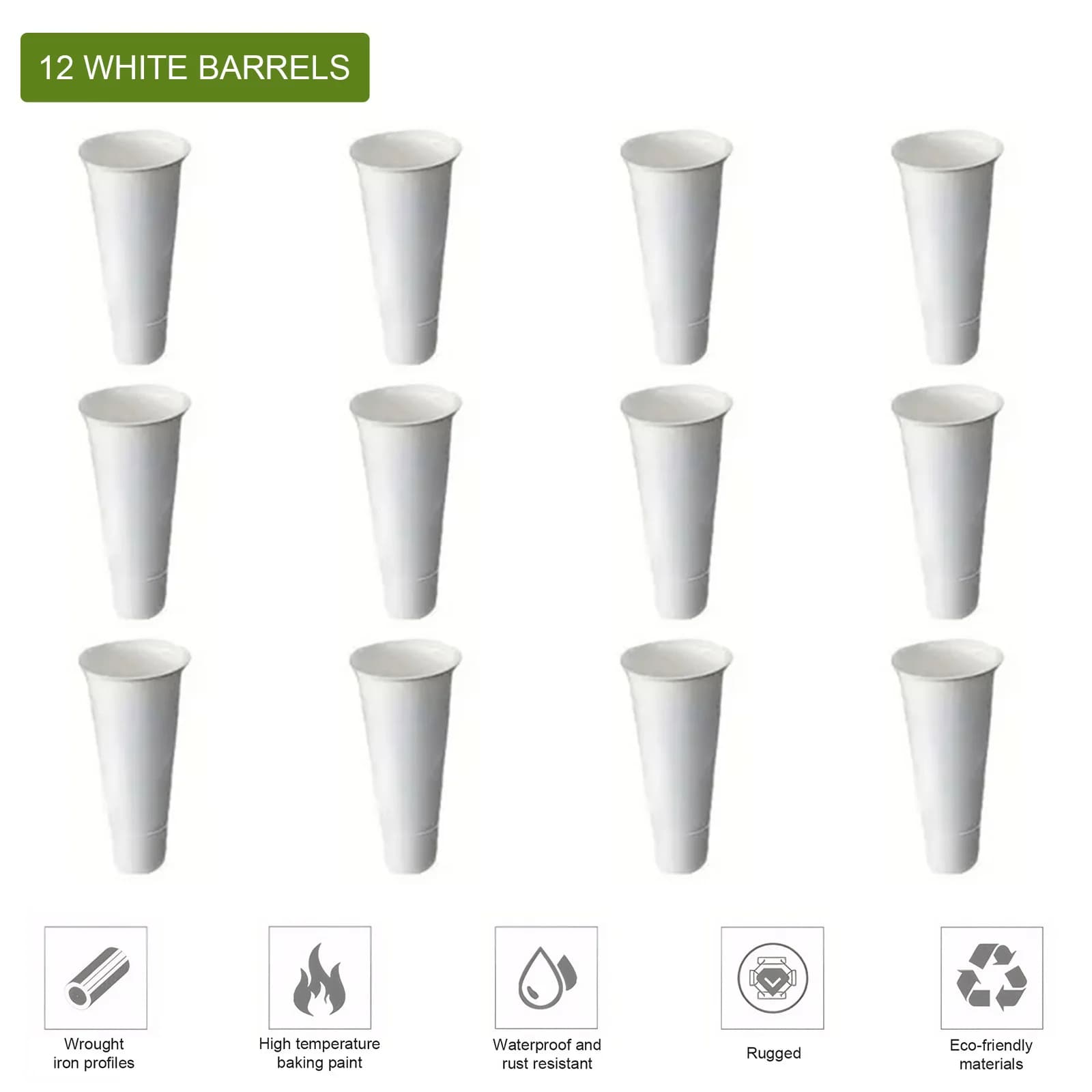 12 PCS Flower Display Stand Buckets (Flower Stand Not Included) Plastic Tapered Buckets Flower Pots for Balcony Garden