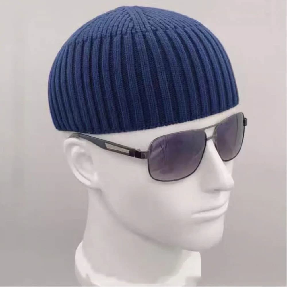 Knitted cap Solid color from street Stretch cap without tense in melon Keep warm the vintage outdoor dome hat