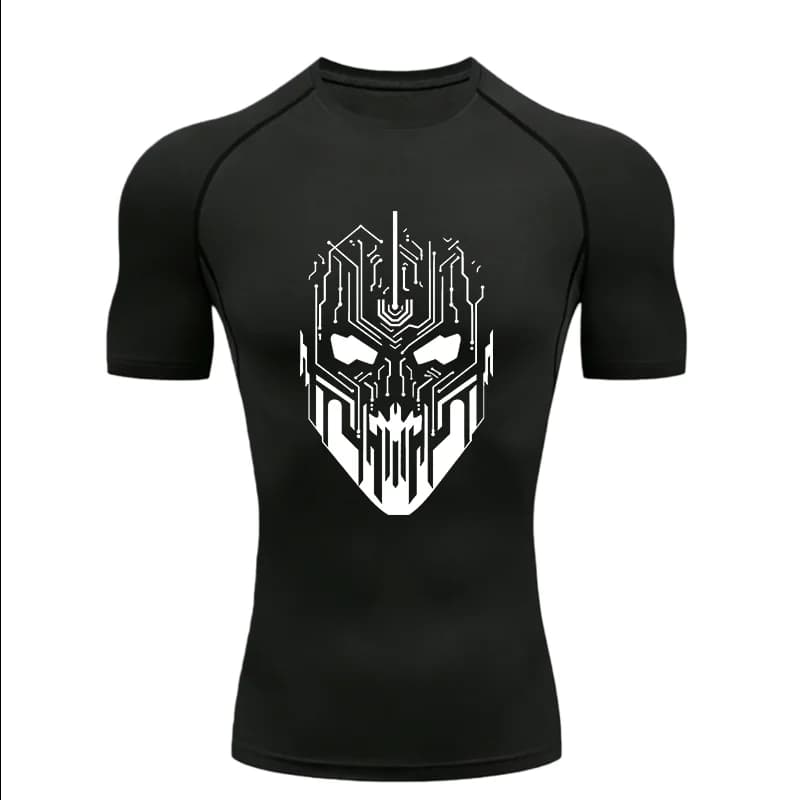 Teschio Circuito Modello 2026 T-shirt sportiva da uomo Allenamento Fitness Compressione Allenamento T-shirt Manica corta Rashguard per uomo