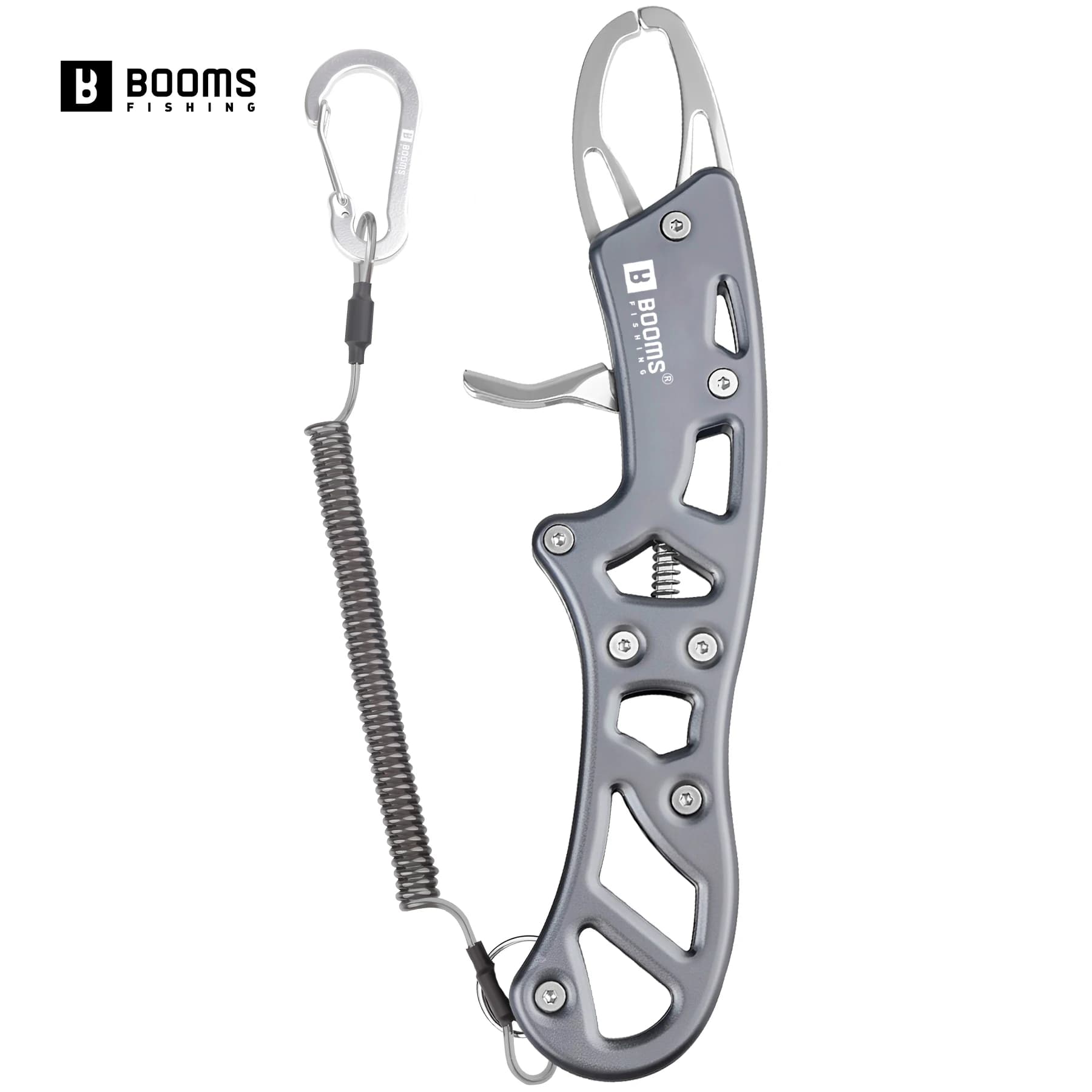Booms Fishing G17 Lega di alluminio 8,3 pollici Pinza per pesce Peso massimo 20 kg Attrezzo da pesca in acqua salata con corda per attrezzi