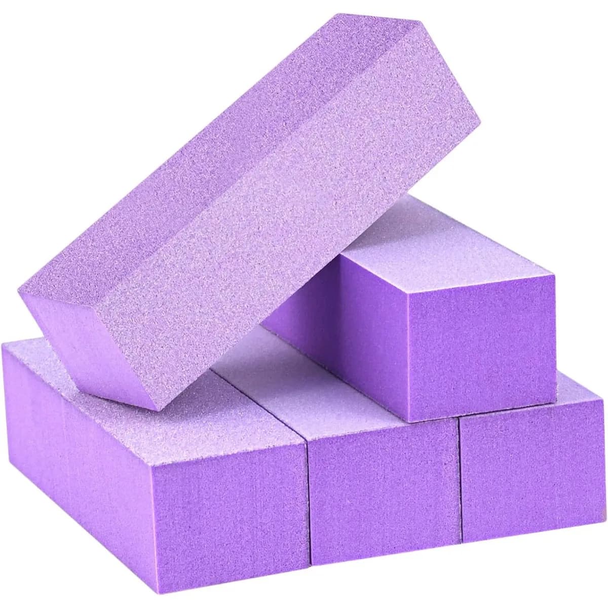 Blocco Lucidante per Unghie Maryton, Grana Media/Fine 100/180, Lucidatori per Unghie Acriliche e Gel, Kit Professionale 3 in 1 per Pedicure e Manicure, Confezione da 5 (Viola)