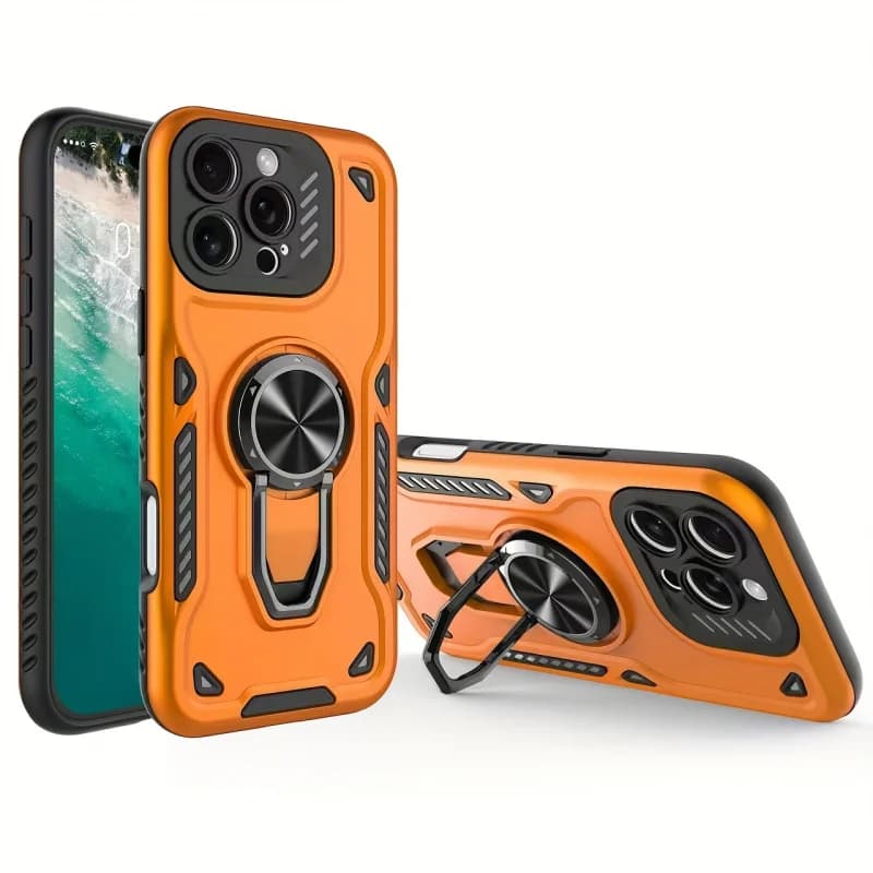 Nuovissima custodia per telefono con supporto rotante in stile mecha, creativa e accattivante, adatta per iPhone 17 16 15 14 13 Pro Max
