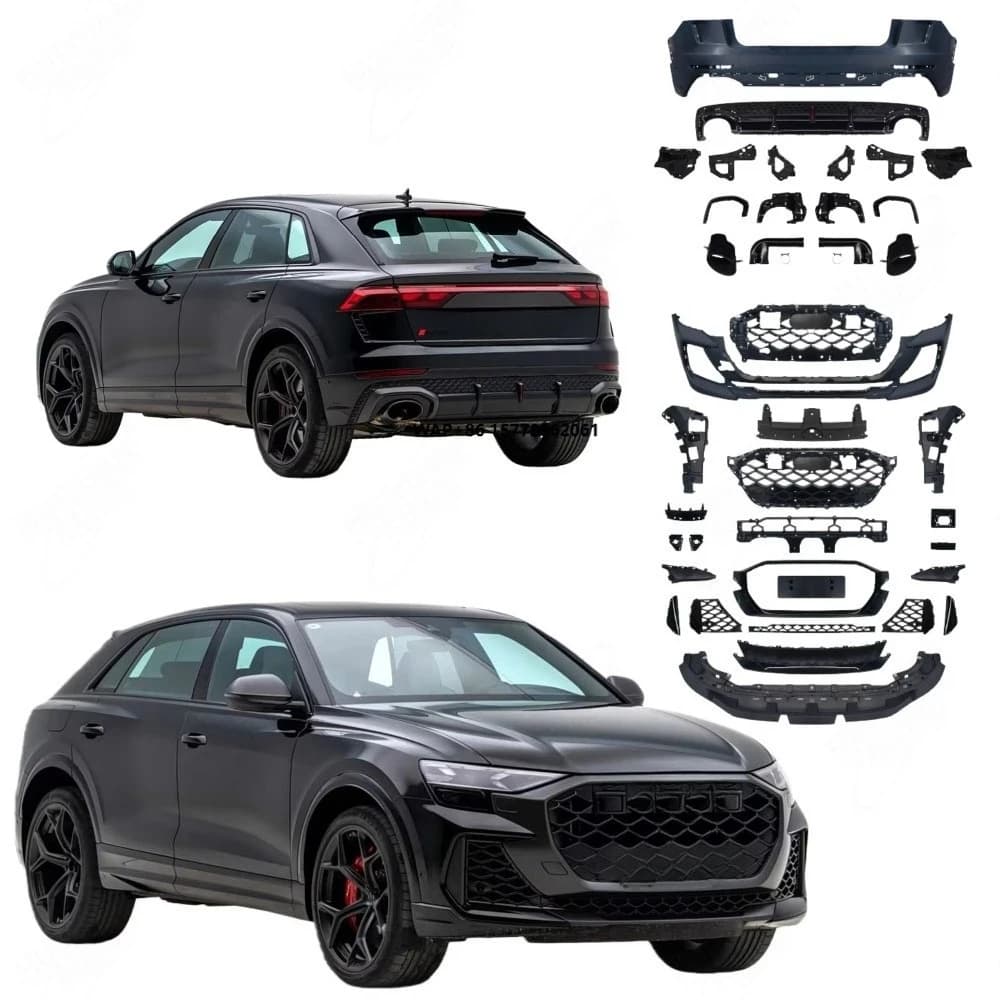 Kit Carrozzeria per Aggiornamento al Modello RSQ8 2025 per Q8 2019-2025, Include Paraurti con Griglia, Diffusore Posteriore, Tubi di Scarico, Labbro Anteriore