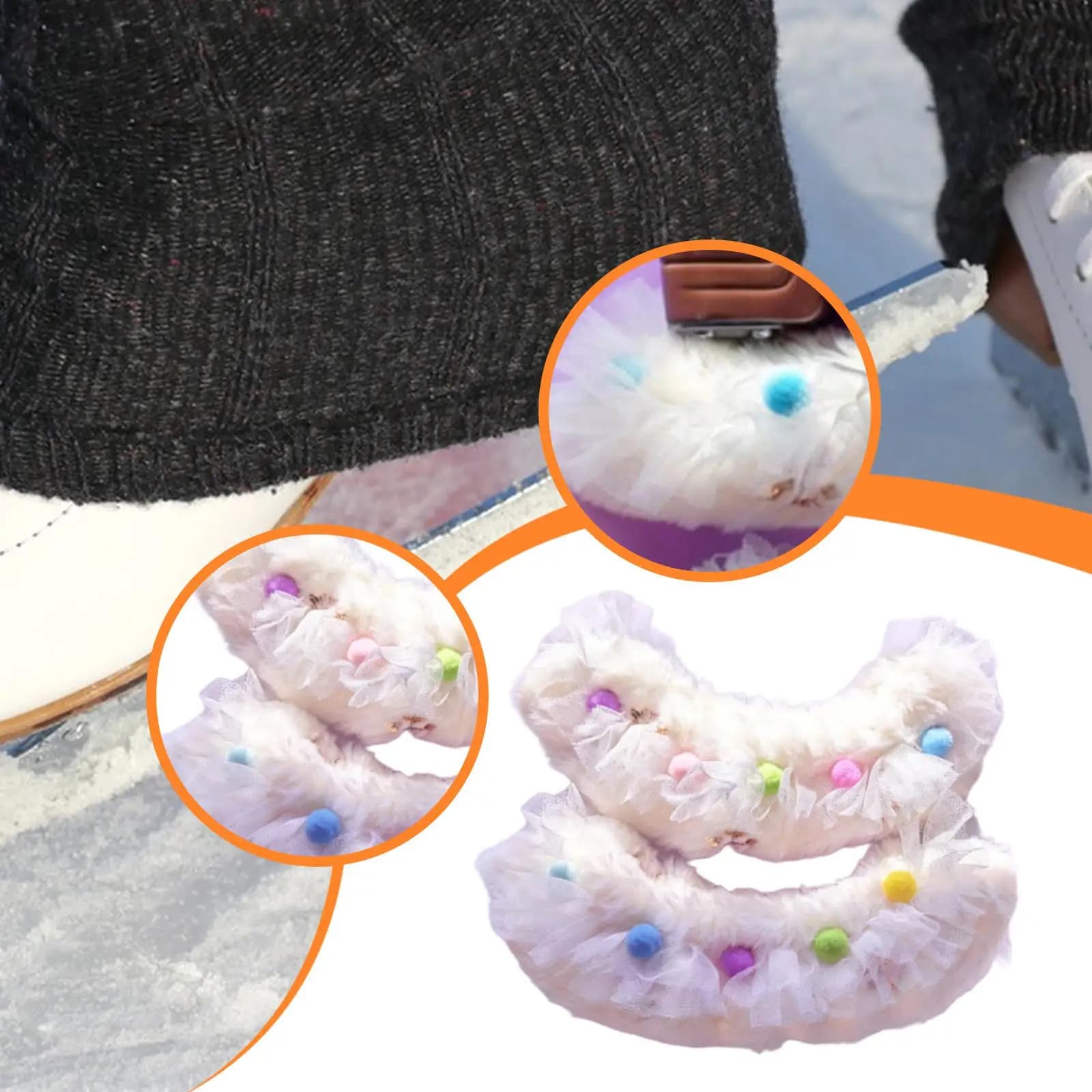 Coperture per pattini da ghiaccio Copertura per pattinaggio, protezioni per ghiaccio protettive leggere che assorbono l'acqua per pattini da hockey sportivi