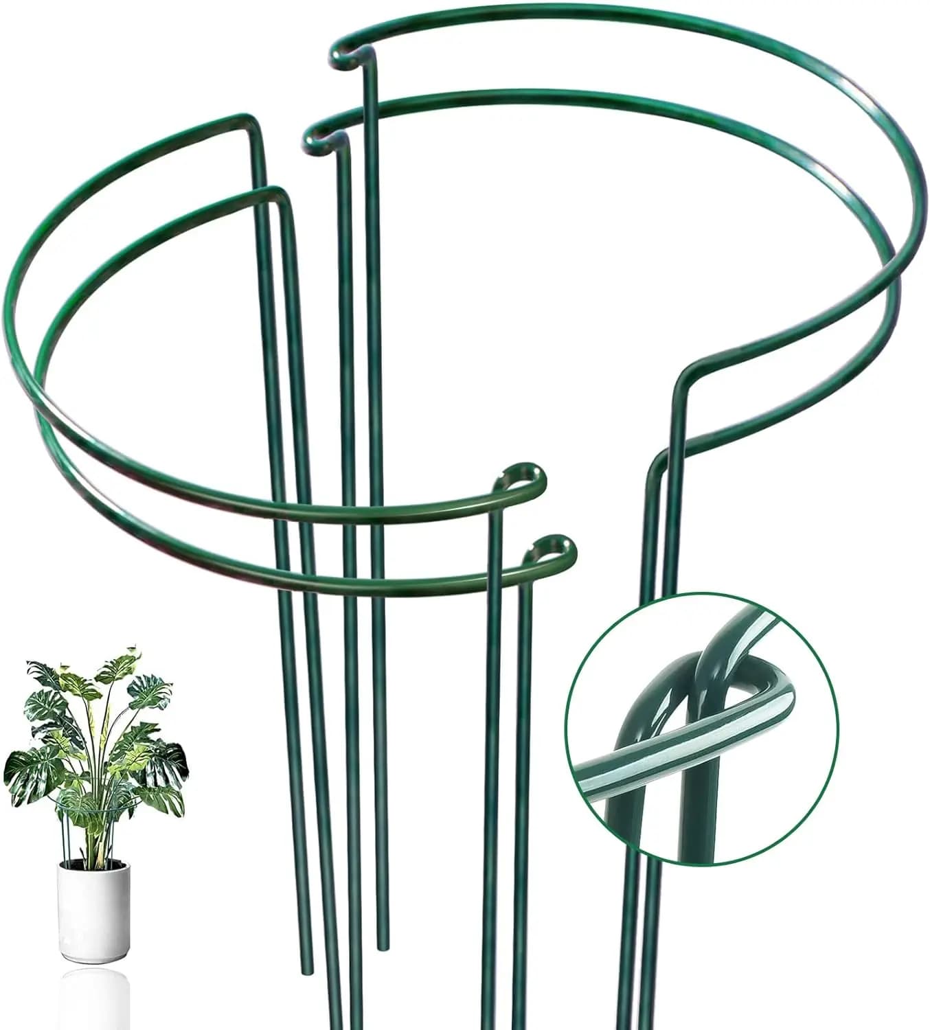 Set di 4 Supporti per Piante da Interno ed Esterno, Robusti Supporti per Ortensie e Aloe