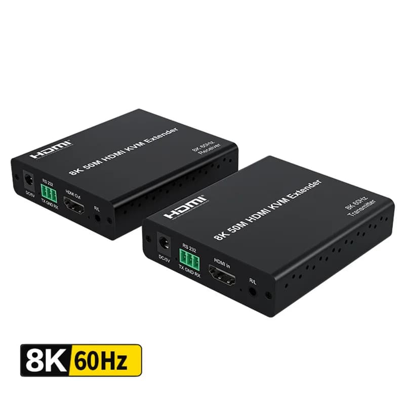 Extender HDMI KVM da 50 M su cavo UTP CAT6A 8K a 60 Hz 4:2:0 48 Gbps HDMI USB Extender Supporto HDR HDCP2.2 VRR per tastiera mouse PC