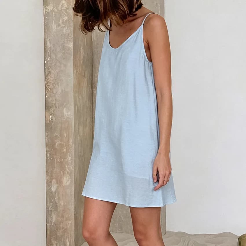 2026 New Arrival Autumn Women Short Cami Slip Nightdress Cool Comfort Home Pajama Loungewear Wearable Outdoors