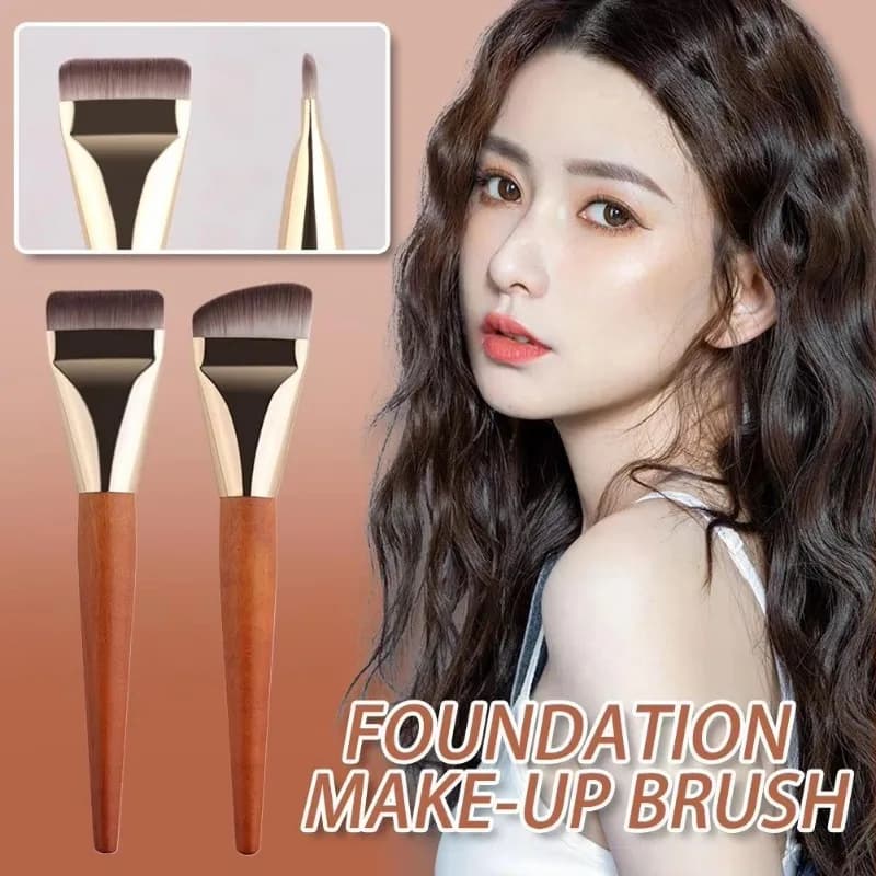 Foundation Brush With Wooden Handle Ultra Thin Flat BB Cream Makeup Brushes Concealer Foundation Natural Look Makeup Tool C704