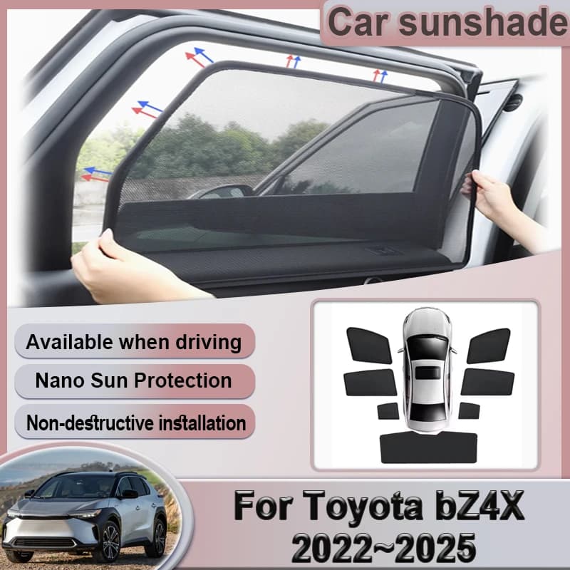Auto Maglia Parasole Per Toyota bZ4X Accessori 2022 2023 2024 2025 Finestra Magnetica Ombra Visiera Tende Protezione Solare adesivi