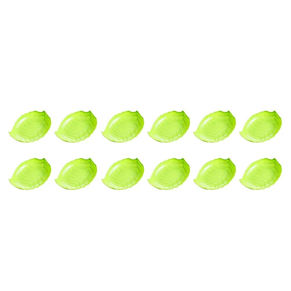 Set di 12 Vassoi a Forma di Foglia, Piatti Creativi Verdi per Servire Snack, Antipasti, Dessert, Insalate, Frutta Secca, Stoviglie per Casa
