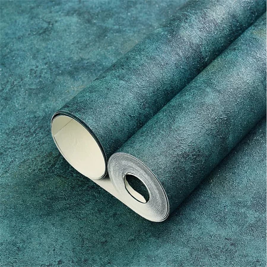 wellyu Imitazione diatomea fango 3d tridimensionale nostalgico carta da parati vento industriale modello di cemento screziato pavone blu оkusи