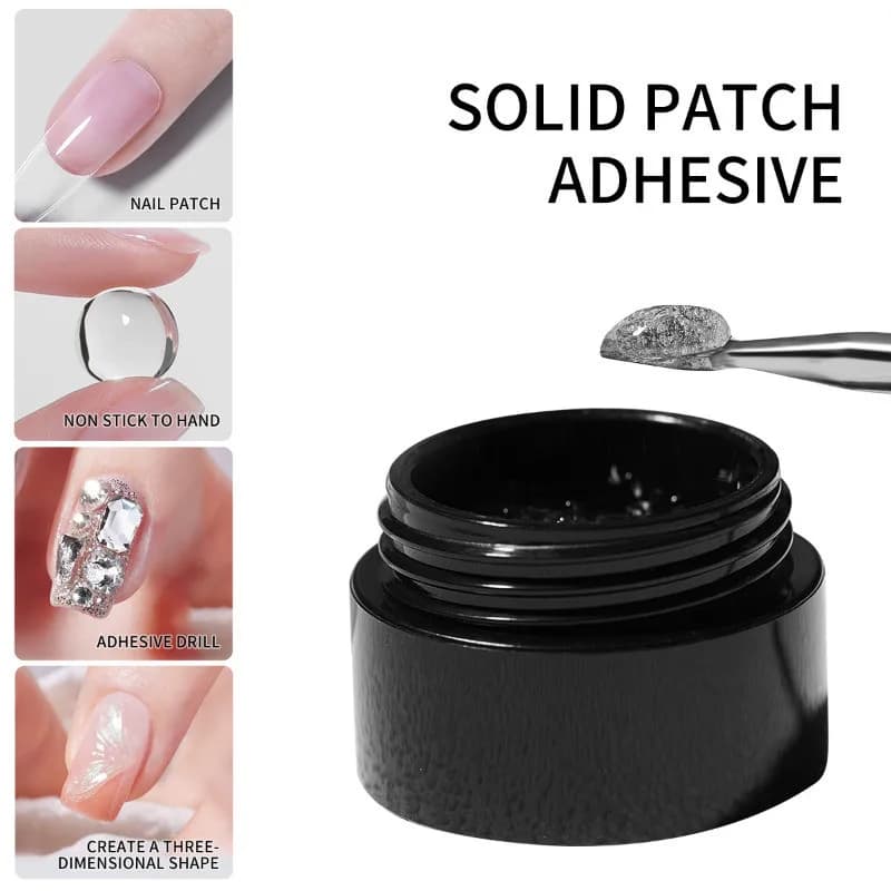3 pieces/set tips for nails solid adhesive gel tips for nails glue adhesive patch glue adhesive gel UV nail art
